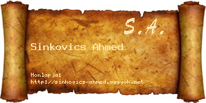 Sinkovics Ahmed névjegykártya